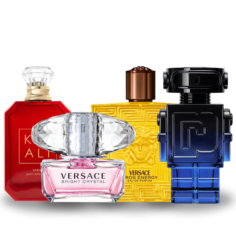 Especial Dia dos Namorados Combo de 4 Perfumes KayAli 01, Crystal Bright, Versace Eros Energy, Phantom Intense 100ml